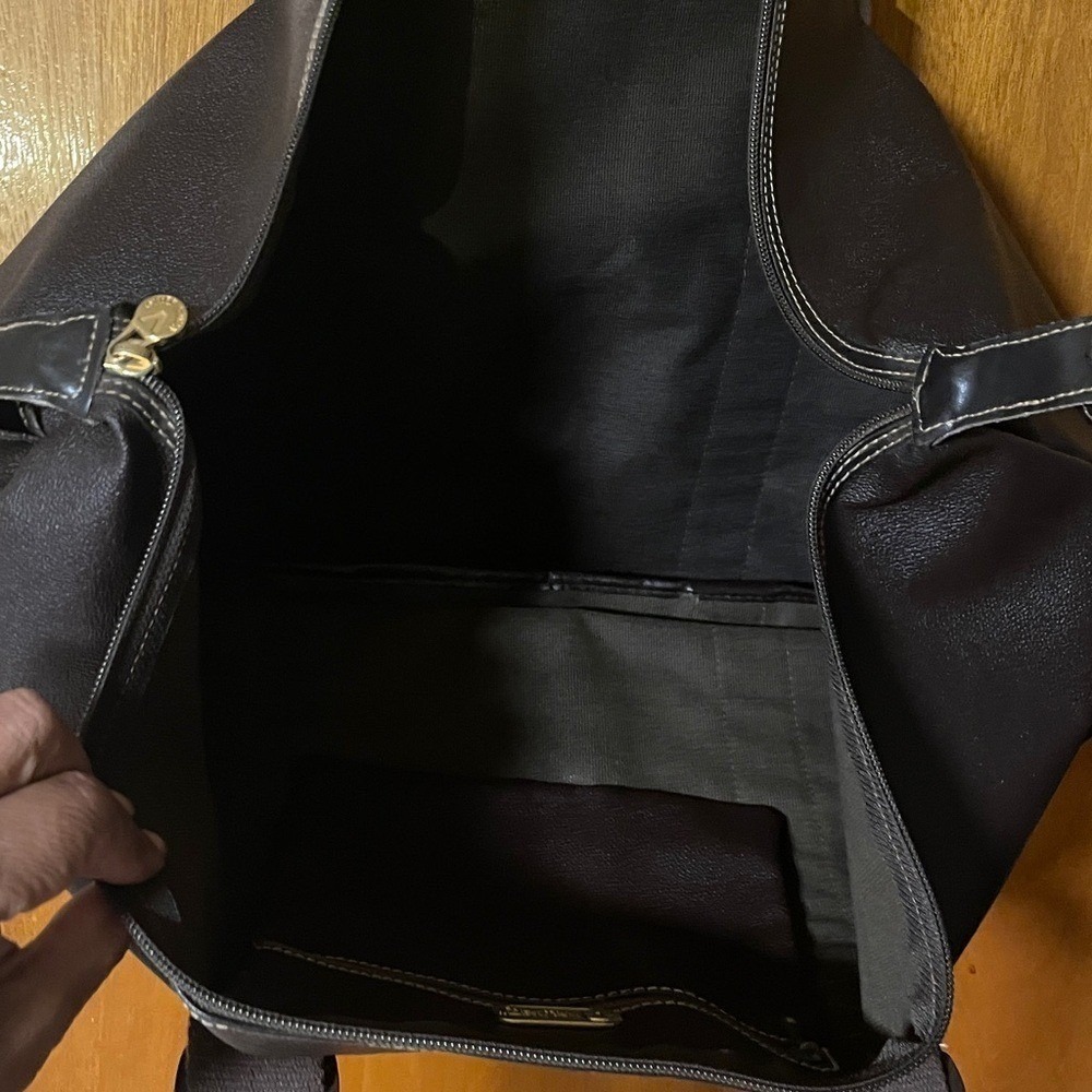 🟡 Mario Valentino Oversized Travel Tote Carryall Brown Logo Bag - Picture 4 of 8